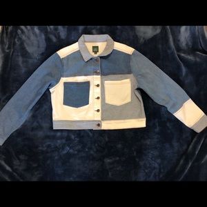Wild Fable Cropped Color Block Jean Jacket